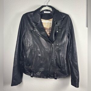 Stelen Women's Classic Black Leather Jacket
